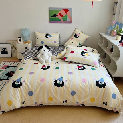 91家纺网 家纺一手货源 找家纺 （总）希文 2024新款全棉卡通印花四件套