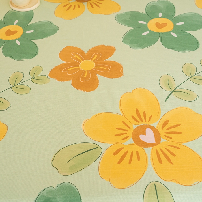 91家纺网 家纺一手货源 找家纺 首爱家纺 2025新款花边老粗布印花床单系列套件 花恋曲-绿