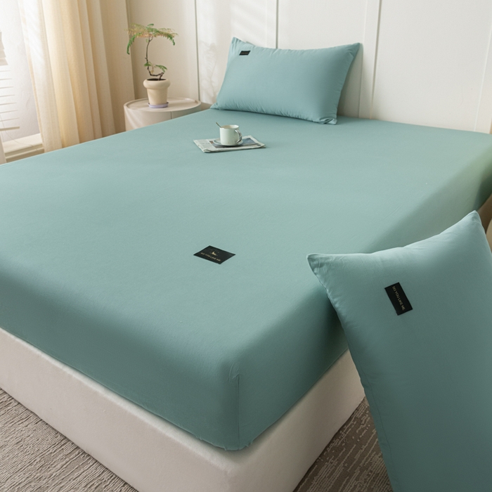 91家纺网 家纺一手货源 找家纺 鑫钰 2024新款A类新疆长绒棉床笠-星月 	 星月-莺茶绿