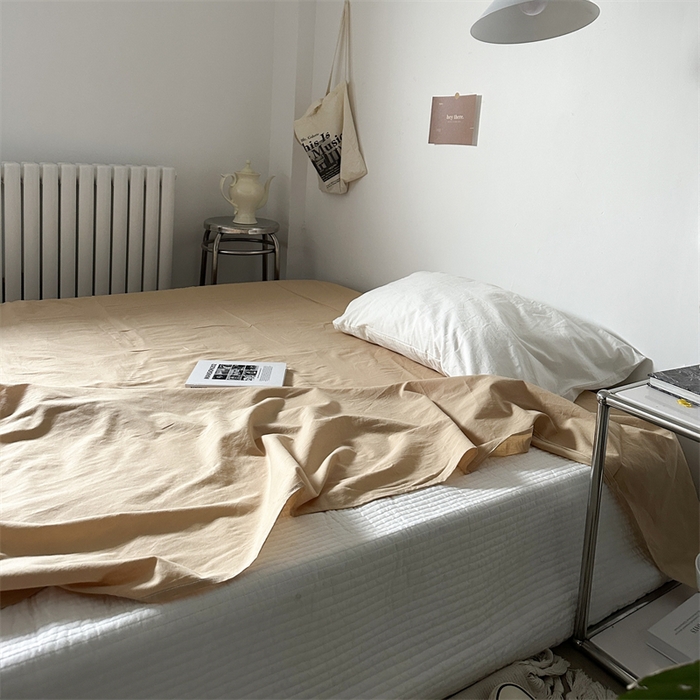 91家纺网 家纺一手货源 找家纺 恋恋三季 2024新款全棉单品床笠床单 全棉斜纹-卡其色