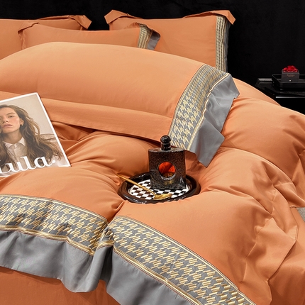 91家纺网 家纺一手货源 找家纺 （总）奥汀洛家纺 2024新款工艺款水洗真丝刺绣四件套-迪梵