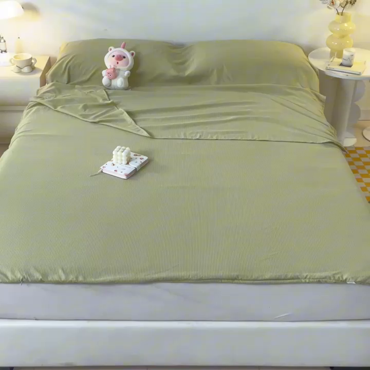 91家纺网 家纺一手货源 找家纺 梦之岛 2024新款A类泡泡棉酒店隔脏旅行睡袋 泡泡棉-清新绿