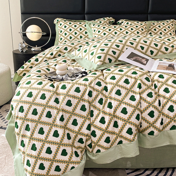 91家纺网 家纺一手货源 找家纺 金奇达 2024新款全棉宽边轻奢四件套 海贝