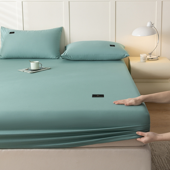 91家纺网 家纺一手货源 找家纺 鑫钰 2024新款A类新疆长绒棉床笠-星月 	 星月-莺茶绿