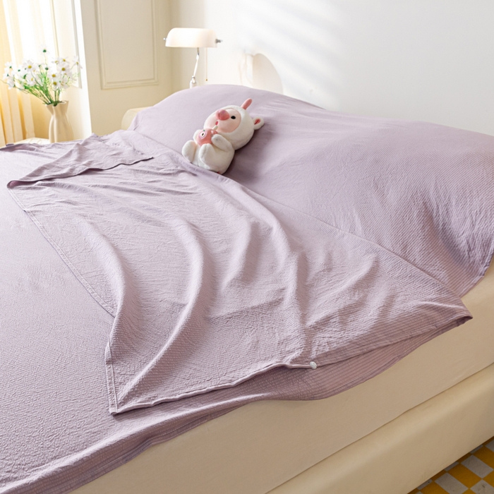 91家纺网 家纺一手货源 找家纺 梦之岛 2024新款A类泡泡棉酒店隔脏旅行睡袋 泡泡棉-香芋紫