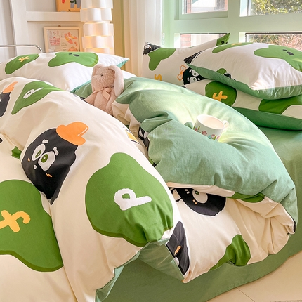 91家纺网 家纺一手货源 找家纺 （总） 琪格格纺织 2024新款13372全棉印花小清新四件套