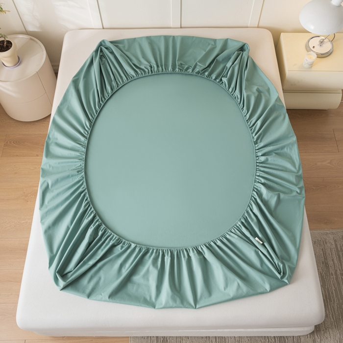 91家纺网 家纺一手货源 找家纺 鑫钰 2024新款A类新疆长绒棉床笠-星月 	 星月-莺茶绿