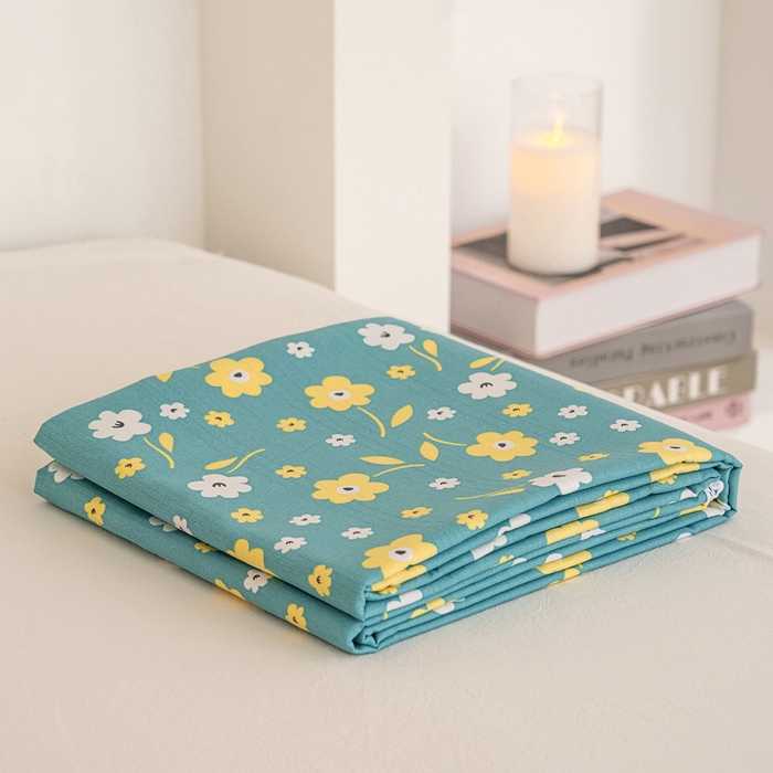 91家纺网 家纺一手货源 找家纺 首爱家纺 2025新款花边老粗布印花床单系列套件 繁花热情