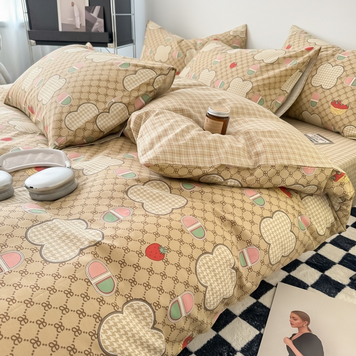 91家纺网 家纺一手货源 找家纺 呗旺鹿 2024新款休闲风全棉纯棉四件套 保罗