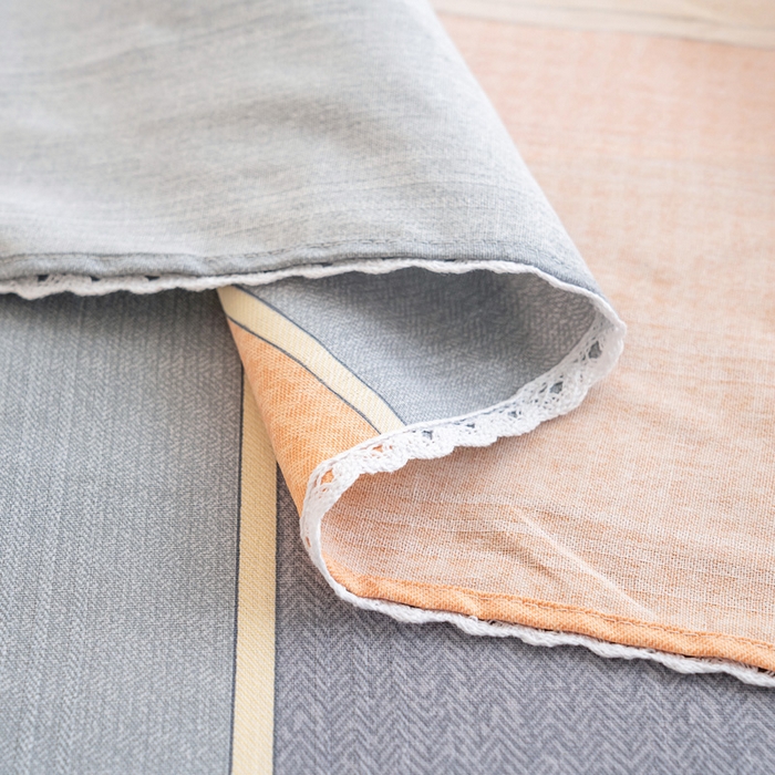 91家纺网 家纺一手货源 找家纺 首爱家纺 2025新款花边老粗布印花床单系列套件 字母风格