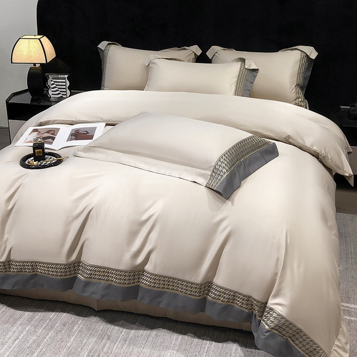 91家纺网 家纺一手货源 找家纺 （总）奥汀洛家纺 2024新款工艺款水洗真丝刺绣四件套-迪梵