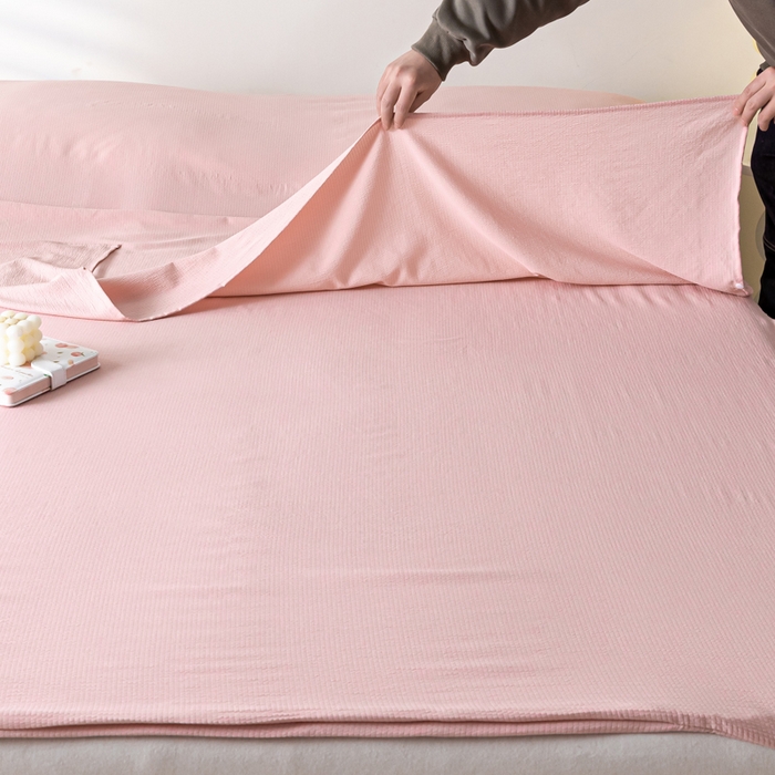 91家纺网 家纺一手货源 找家纺 梦之岛 2024新款A类泡泡棉酒店隔脏旅行睡袋 泡泡棉-奶油粉