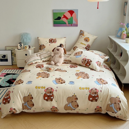 91家纺网 家纺一手货源 找家纺 （总）希文 2024新款全棉卡通印花四件套