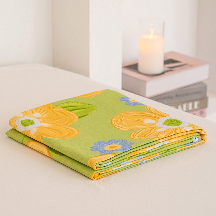 91家纺网 家纺一手货源 找家纺 首爱家纺 2025新款花边老粗布印花床单系列套件 时尚花梦