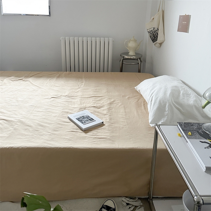 91家纺网 家纺一手货源 找家纺 恋恋三季 2024新款全棉单品床笠床单 全棉斜纹-卡其色