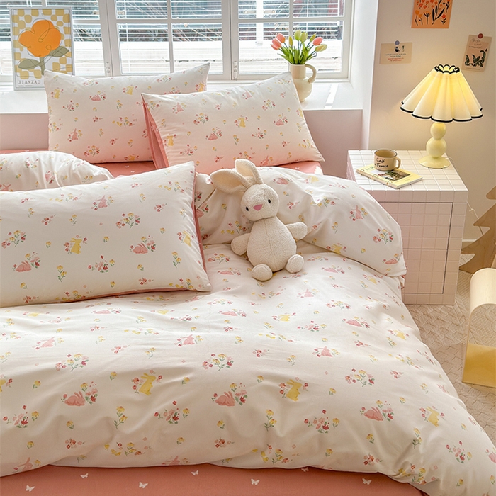 91家纺网 家纺一手货源 找家纺 （总）沐棉家居 2024新款小清新全棉13372印花单被套