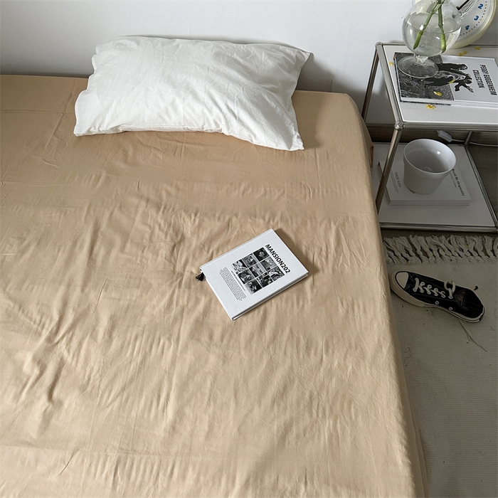 91家纺网 家纺一手货源 找家纺 恋恋三季 2024新款全棉单品床笠床单 全棉斜纹-卡其色