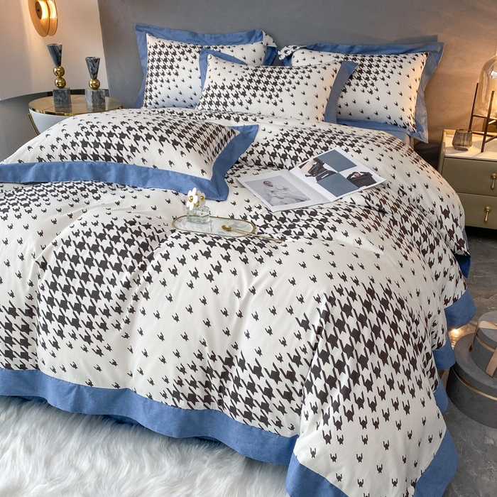 91家纺网 家纺一手货源 找家纺 金奇达 2024新款全棉宽边轻奢四件套 千寻