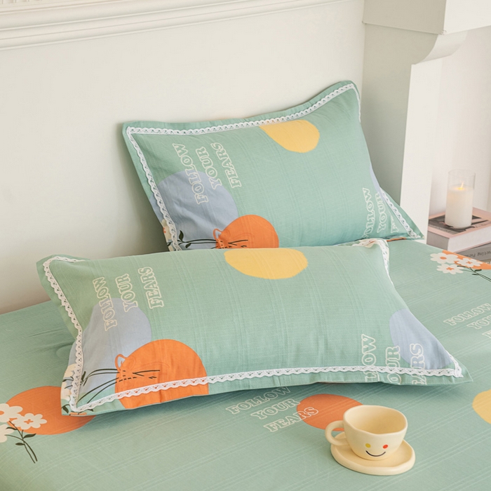 91家纺网 家纺一手货源 找家纺 首爱家纺 2025新款花边老粗布印花床单系列套件 简爱