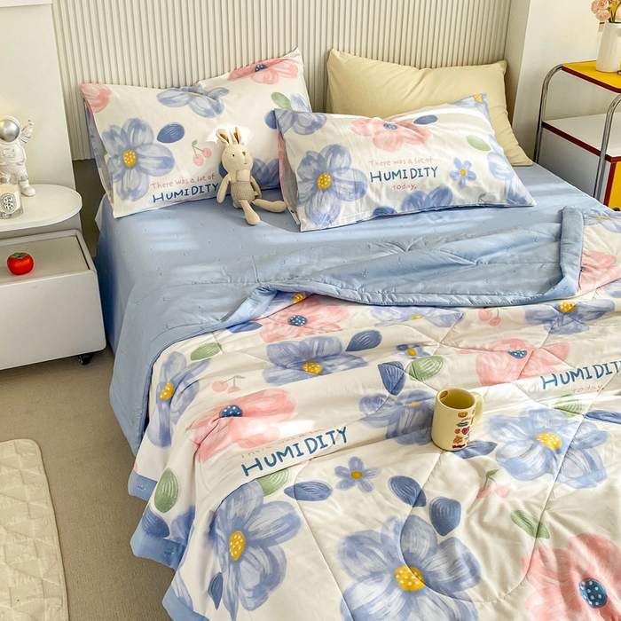 91家纺网 家纺一手货源 找家纺 鸣升家纺 A类印花全棉12868棉花夏凉被四件套夏被 圣歌娜