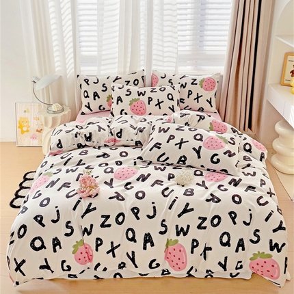 91家纺网 家纺一手货源 找家纺 （总）庭笙 新款A类有机棉印花款四件套