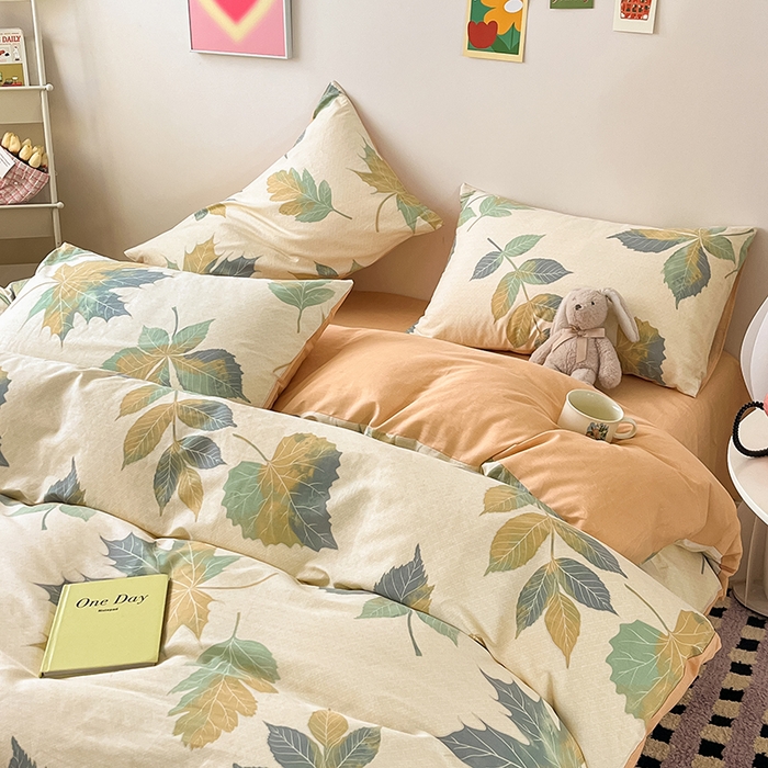 91家纺网 家纺一手货源 找家纺 红馆 2025年全棉12868印花系列四件套 木槿