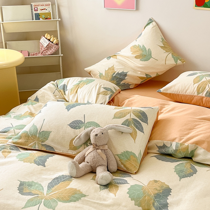 91家纺网 家纺一手货源 找家纺 红馆 2025年全棉12868印花系列四件套 木槿