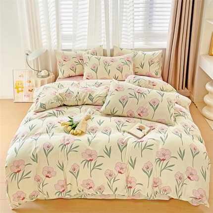 91家纺网 家纺一手货源 找家纺 （总）庭笙 新款A类有机棉印花款四件套