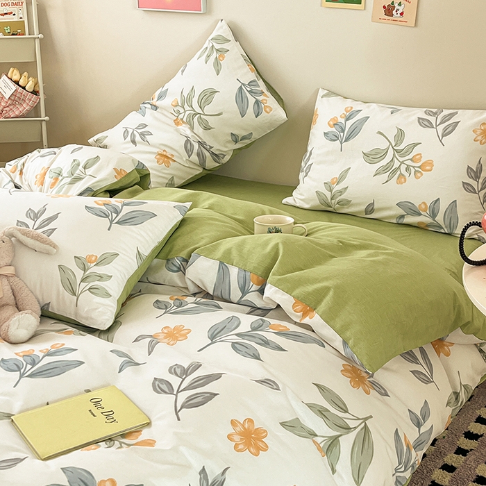 91家纺网 家纺一手货源 找家纺 红馆 2025年全棉12868印花系列四件套 风吹一夏