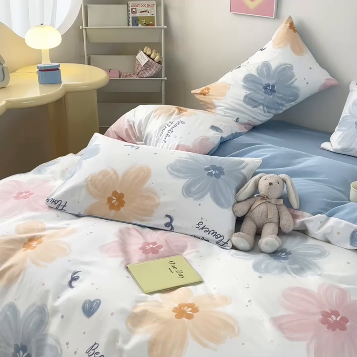 91家纺网 家纺一手货源 找家纺 红馆 2025年全棉12868印花系列四件套 慕夏