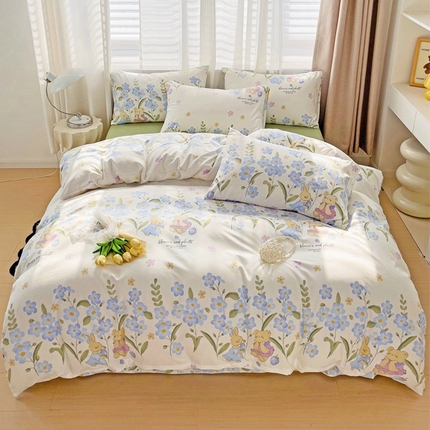 91家纺网 家纺一手货源 找家纺 （总）庭笙 新款A类有机棉印花款四件套