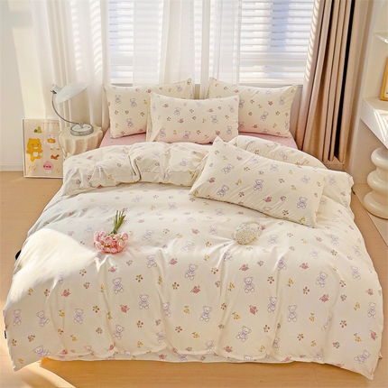 91家纺网 家纺一手货源 找家纺 （总）庭笙 新款A类有机棉印花款四件套