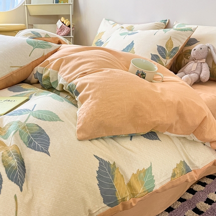 红馆 2025年全棉12868印花系列四件套 木槿