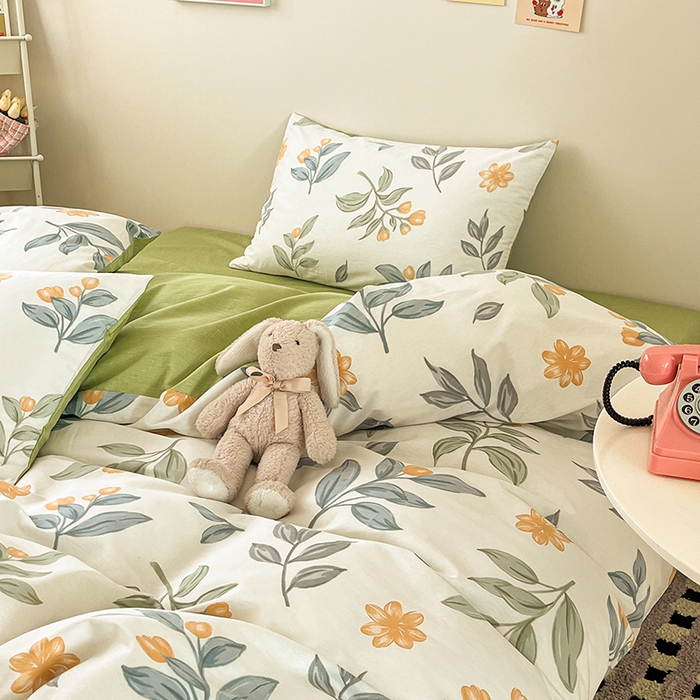 91家纺网 家纺一手货源 找家纺 红馆 2025年全棉12868印花系列四件套 风吹一夏