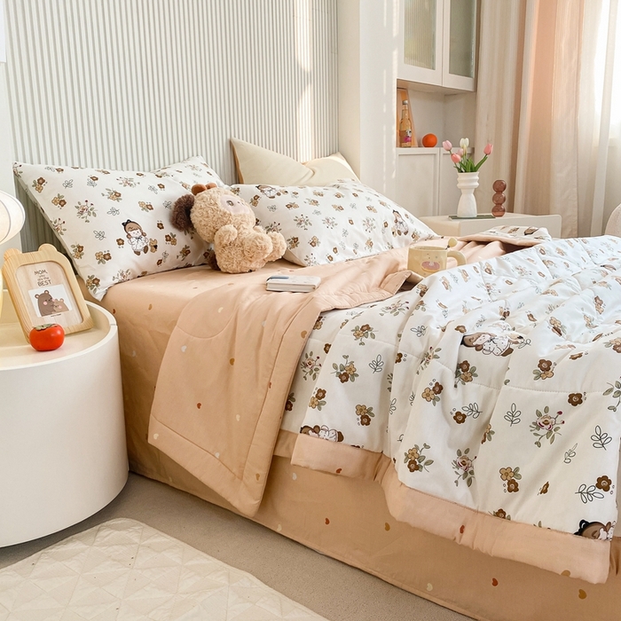 91家纺网 家纺一手货源 找家纺 鸣升家纺 A类印花全棉12868棉花夏凉被四件套夏被 花园漫步