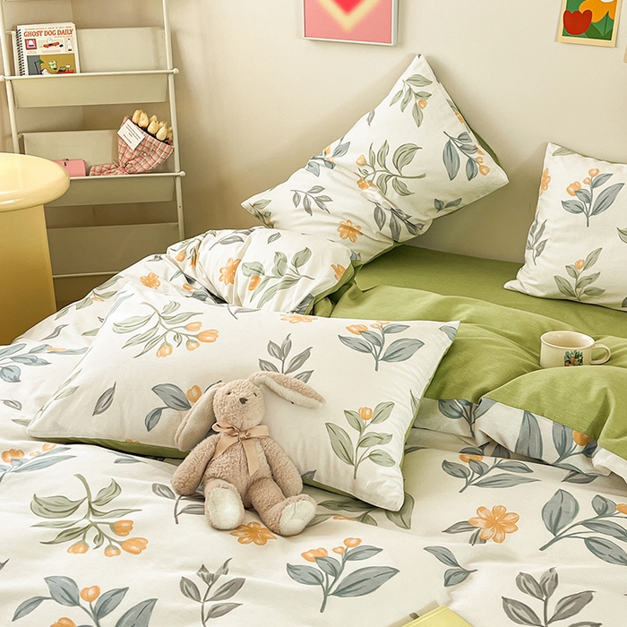 91家纺网 家纺一手货源 找家纺 红馆 2025年全棉12868印花系列四件套 风吹一夏