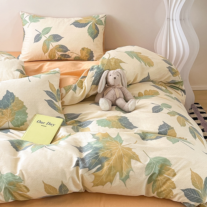 91家纺网 家纺一手货源 找家纺 红馆 2025年全棉12868印花系列四件套 木槿