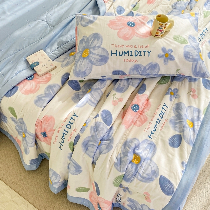 91家纺网 家纺一手货源 找家纺 鸣升家纺 A类印花全棉12868棉花夏凉被四件套夏被 圣歌娜