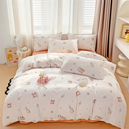 91家纺网 家纺一手货源 找家纺 （总）庭笙 新款A类有机棉印花款四件套