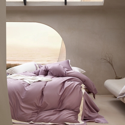 91家纺网 家纺一手货源 找家纺 嘉恋 2024新款高端东帝兴140支长绒棉粹系列配高端礼盒 兰花紫