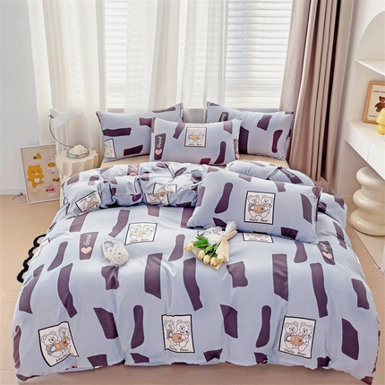 91家纺网 家纺一手货源 找家纺 （总）庭笙 新款A类有机棉印花款四件套