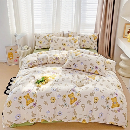 91家纺网 家纺一手货源 找家纺 （总）庭笙 新款A类有机棉印花款四件套