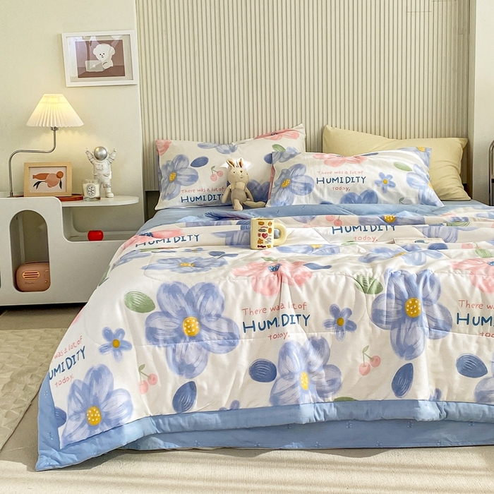 91家纺网 家纺一手货源 找家纺 鸣升家纺 A类印花全棉12868棉花夏凉被四件套夏被 圣歌娜