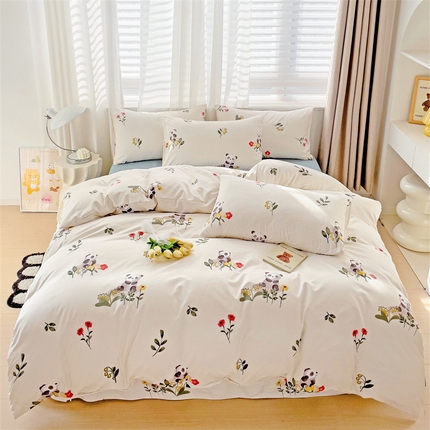 91家纺网 家纺一手货源 找家纺 （总）庭笙 新款A类有机棉印花款四件套