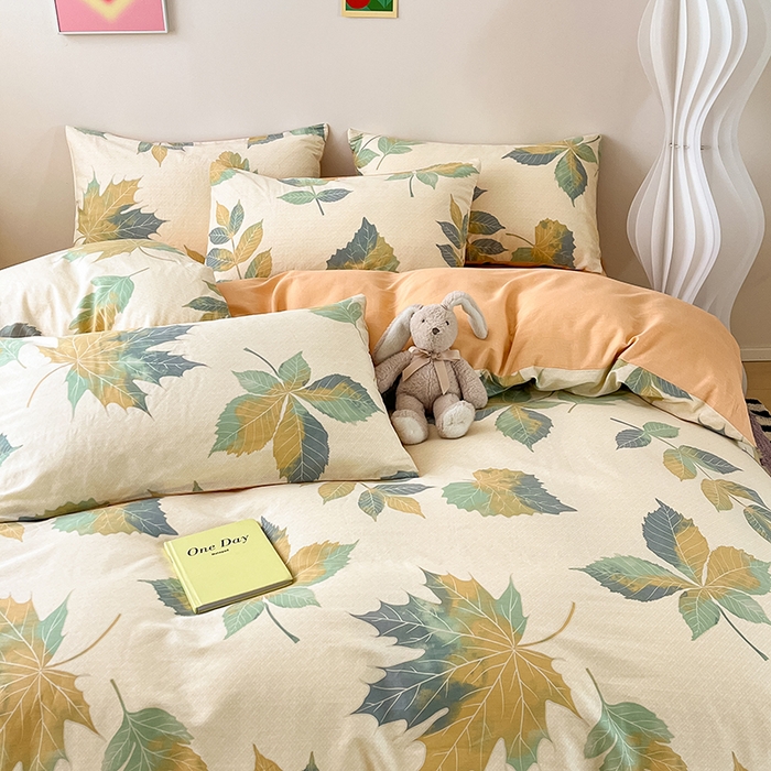 91家纺网 家纺一手货源 找家纺 红馆 2025年全棉12868印花系列四件套 木槿