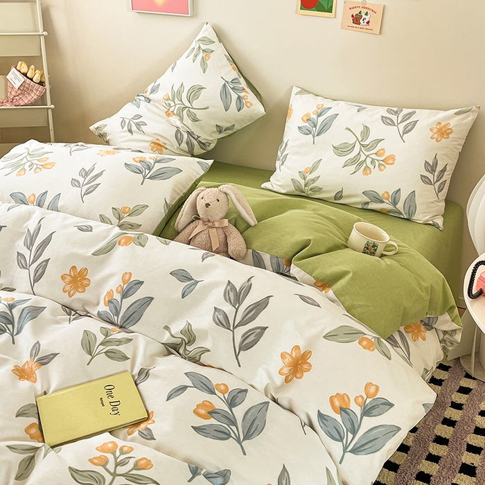 91家纺网 家纺一手货源 找家纺 红馆 2025年全棉12868印花系列四件套 风吹一夏