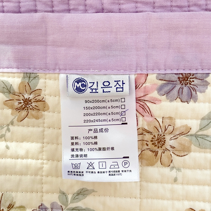 91家纺网 家纺一手货源 找家纺 沐纯家居 2024新款40S13372双面纯棉床盖三件套 暖夏清风