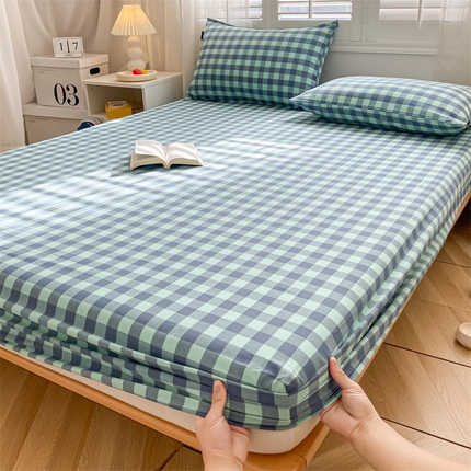 蓝米卡夫 2024新品-全棉色织水洗棉A类单品系列 绿中格