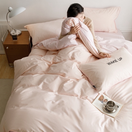 91家纺网 家纺一手货源 找家纺 卡姿家纺 2024春夏纯色双拼嵌绳款单被套—莫琳 莫琳 被套粉紫