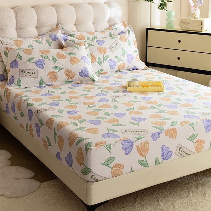 91家纺网 家纺一手货源 找家纺 八十八家纺 2025新款全棉12868系列单品床笠 雅晴